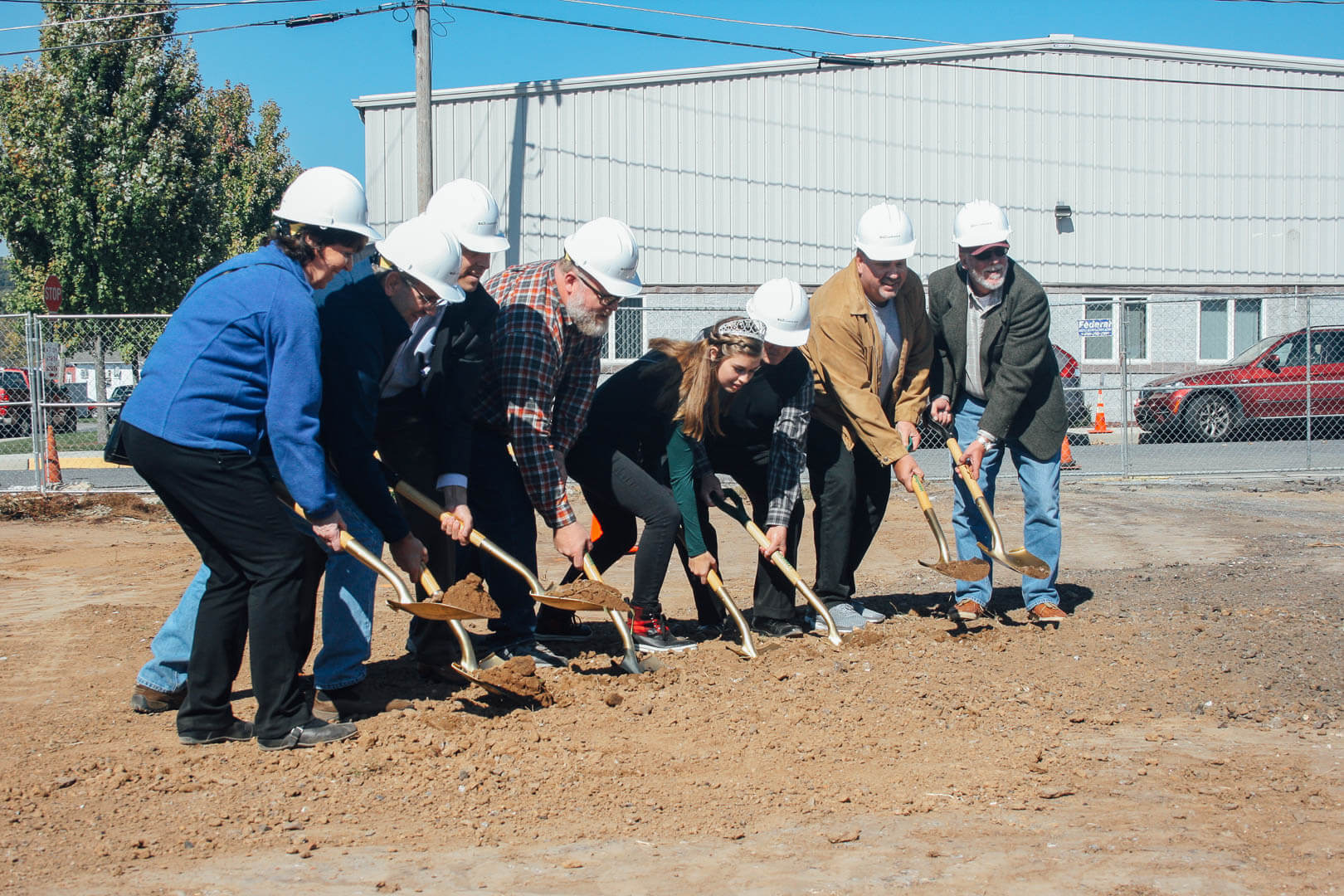Breaking Ground with shovels at New Hope Ministries
